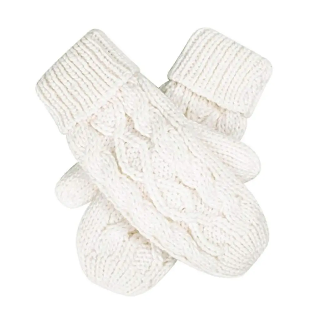 Women Winter Crochet Camp Protective Gloves Twist Cable Knit Hand Warmer Mittens Winter Gloves