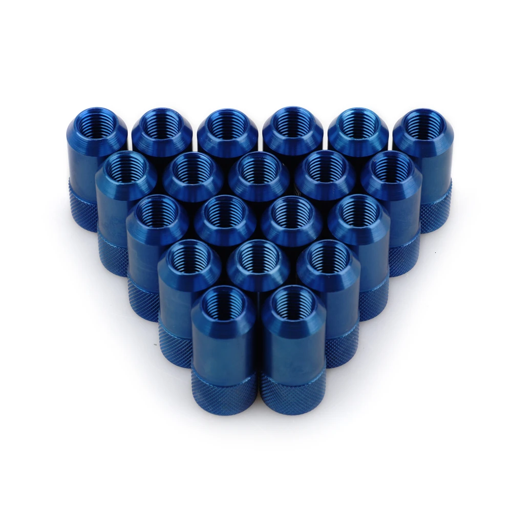 Синий 20 PCS 42mm Length Racing Lug Nuts d1 Alloy Aluminum 7075-t6 m12x1.5 Aftermarket Wheel Nut Jdm Accessories - Название цвета: Синий