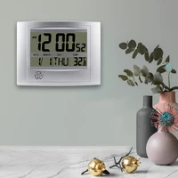 digital wall clocks atomic desk alarm large display battery operated calendar wall sticks home office indoor temperature clock