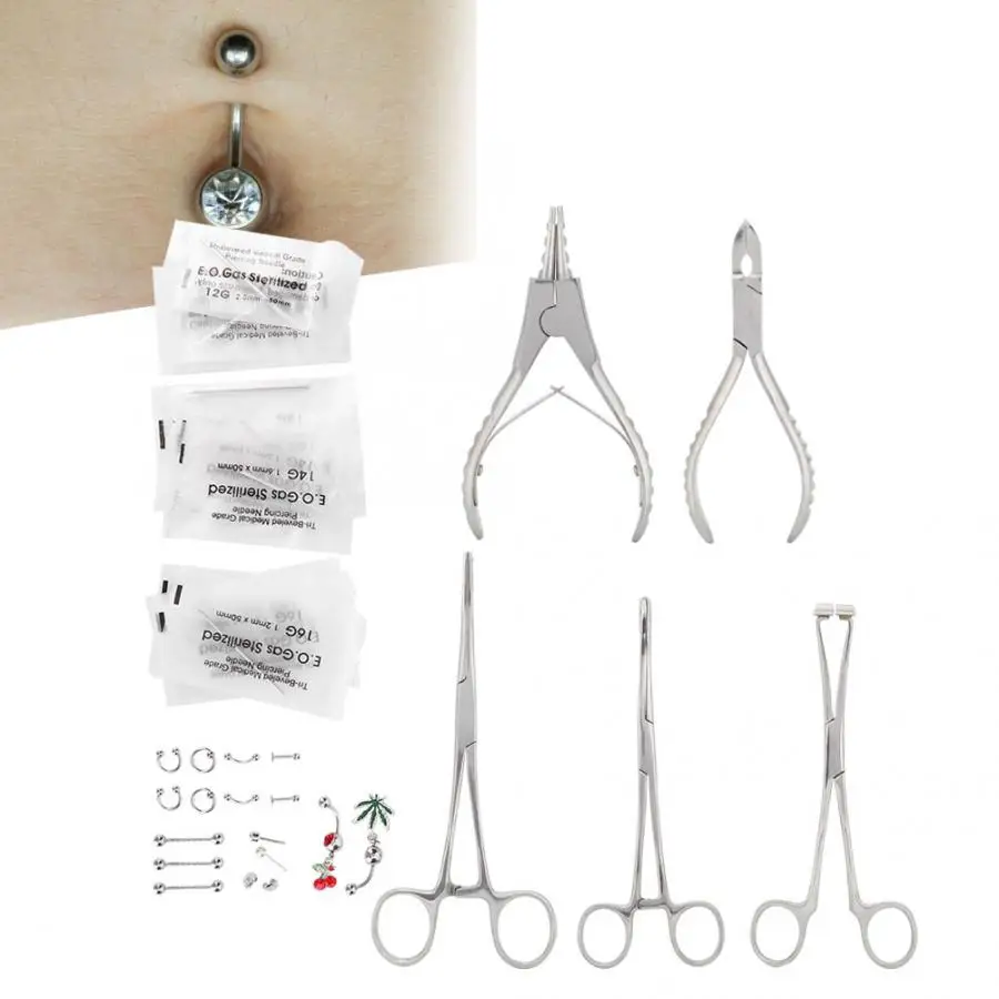 1 комплект Нержавеющая сталь пирсинг плоскогубцы для в язык бровь уха пупка нос