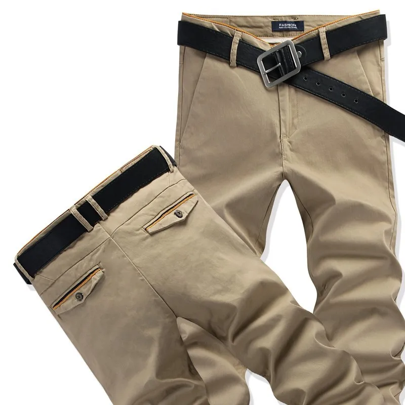 

Business Man Summer Straight Suit Casual Cargo Male Khaki Navy Long Trousers Plus Size 40 Office Work Cotton Pants