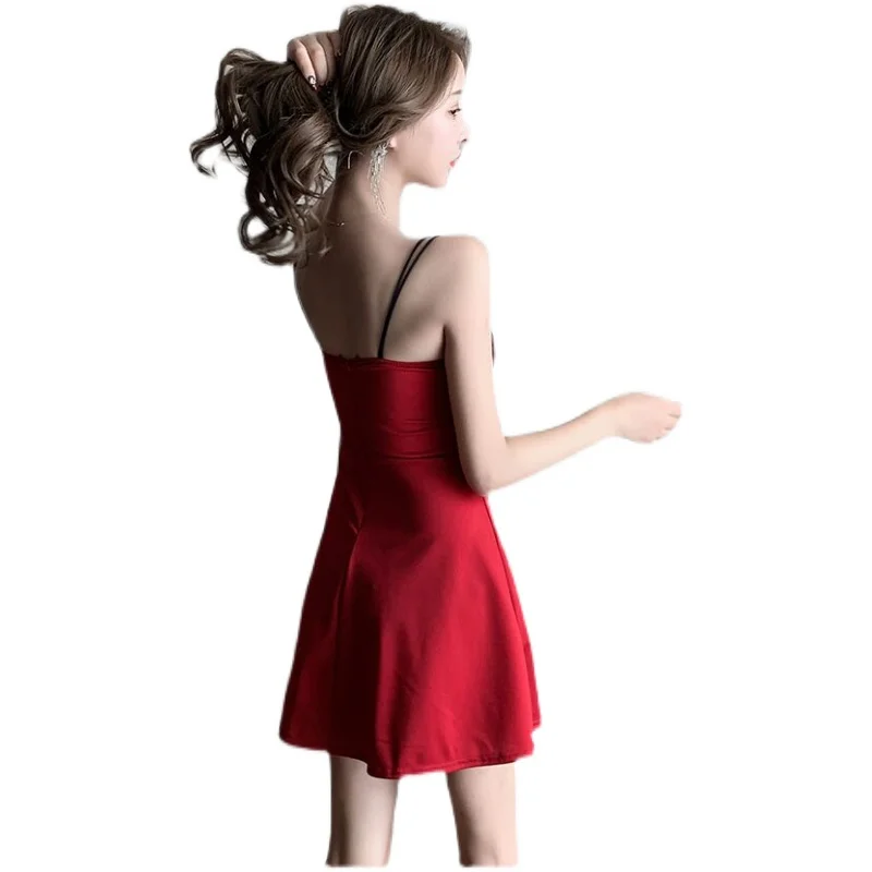 

Little Black with Suspenders 2021 Summer New Nightclub Tight Waist Elegant Slightly Mature Style Sexy Dress for