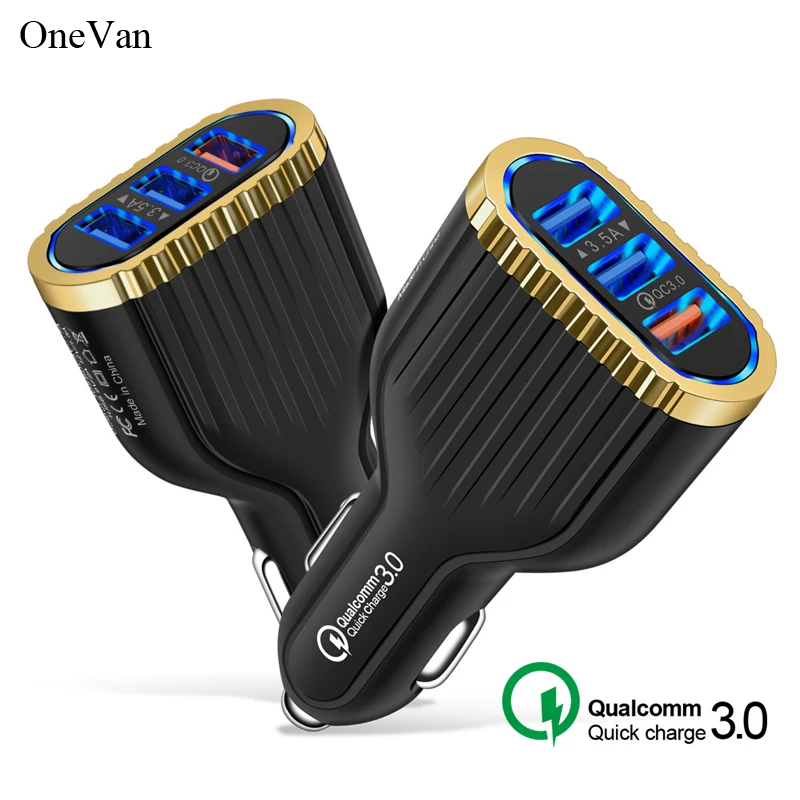OneVan быстрое зарядное устройство quick charge 3 0 Автомобильное 18 Вт светодиодный разъем