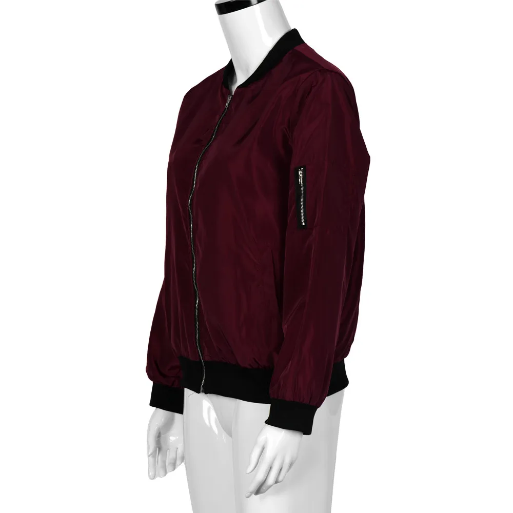 Женская куртка бомбер на молнии Повседневная приталенная пилот в стиле хип хоп