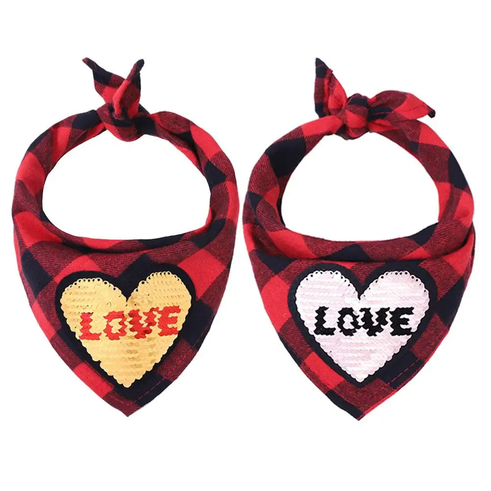 День Святого Валентина Рождество Собака Бандана Pet треугольные нагрудники кошка