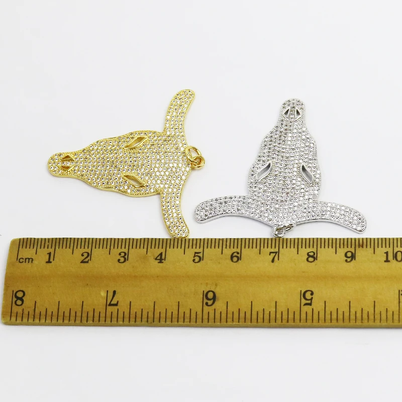 

3 Pcs Zirconia Bullfalo Pendant metal Bull Head Pendant Pave crystal Jewelry Necklace Accessories New design pendant 51593