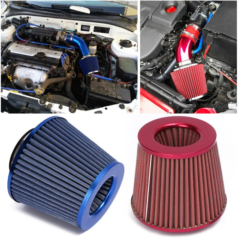 

Car Air Filter High Flow Intake FilterIntake Filter 76mm Sport Power Mesh Cone Cold Air Induction Kit Universal Car Parts