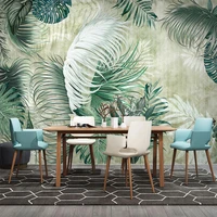custom photo wallpaper for bedroom walls 3d hand painted plant leaves modern nordic mural living room dining room wall covering