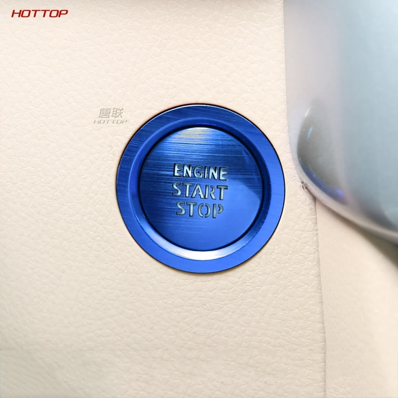 Алюминиевая синяя бесключевая кнопка запуска и остановки двигателя