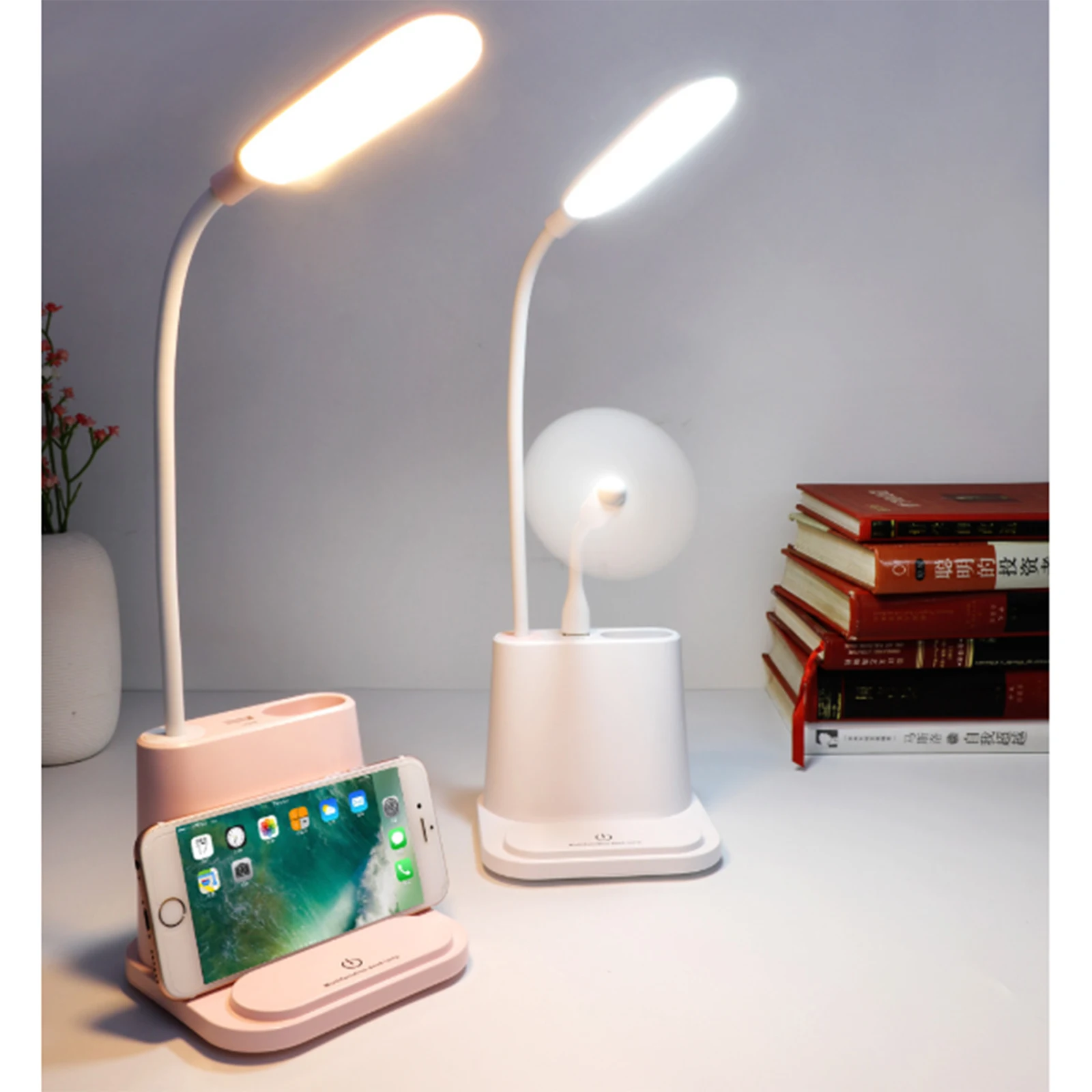 

USB Rechargeable LED Desk Lamp Touch Dimming Adjustment Table Lamp for Children Kids Reading Study Bedside Bedroom Living Room