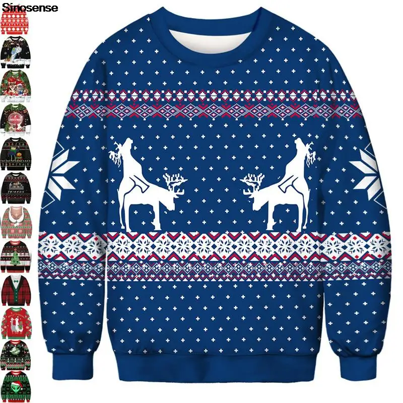 

Men Women Funny Humping Reindeer Ugly Christmas Sweater Jumper Tops Pullover Christmas Climax Holiday Party Xmas Sweatshirt