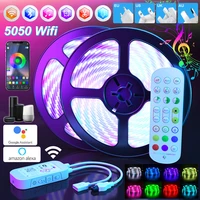 30m led strip lights bluetooth rgb led light 5050 smd flexible waterproof tape diode dc 12v phone control wifi controladapter