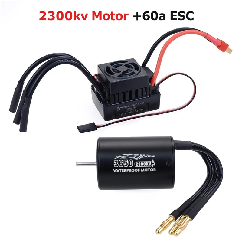 

3650 водонепроницаемый бесщеточный двигатель Surpass Hobby кВ + 60A ESC для радиоуправляемой машины 1:8 1:10 модели транспортных средств, запасные части
