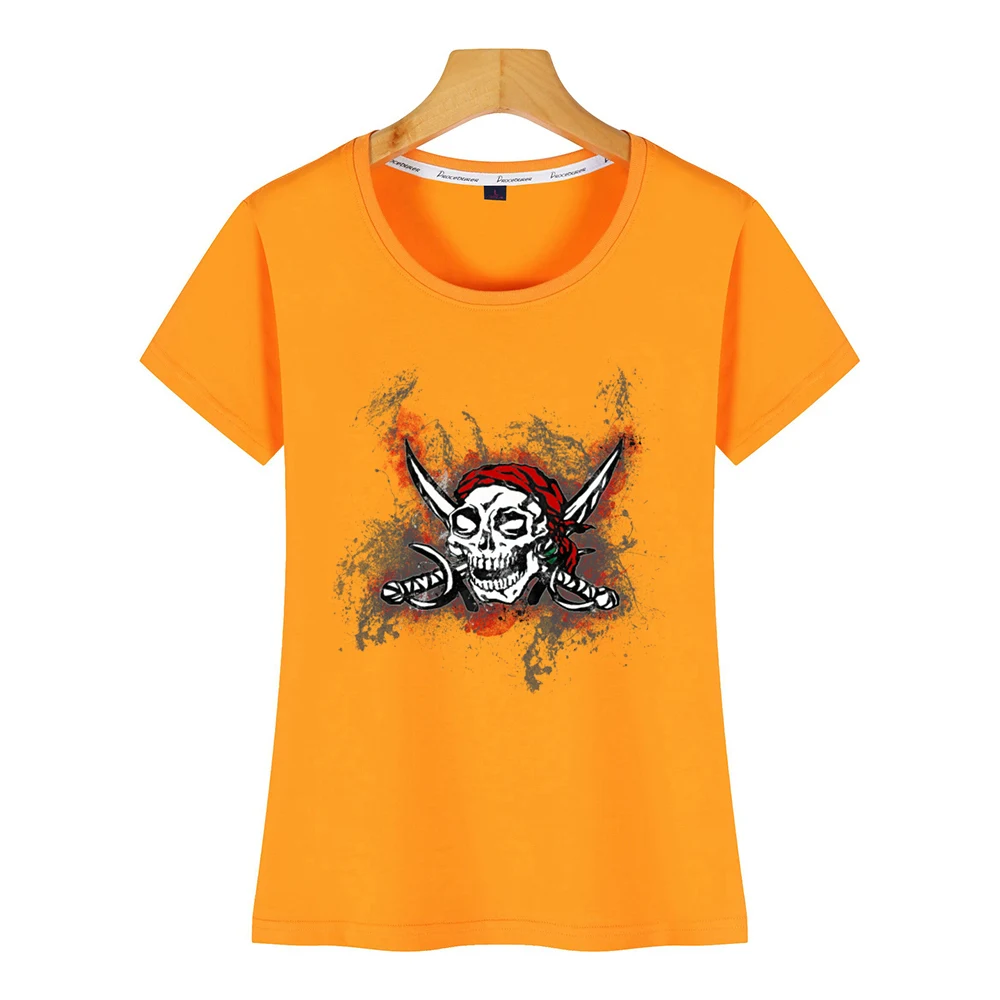 Женская Винтажная Футболка с принтом черепа пирата | одежда