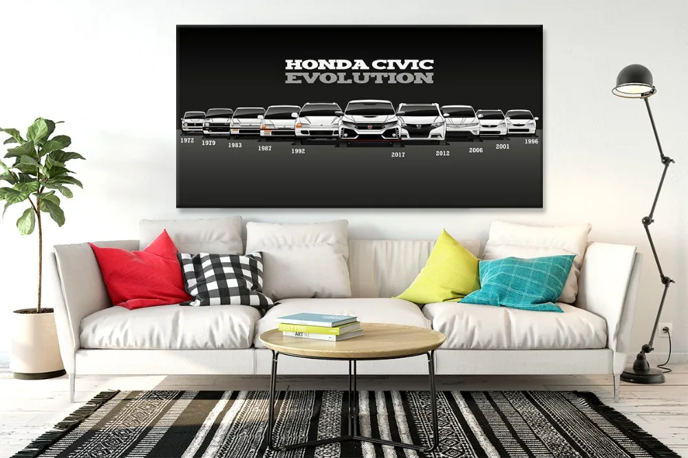 Wall Art Modular Picture 1 pieces Posters Canvas HD Printed Retro Honda CIVIC Car Painting Modern Home Decoration Living Room