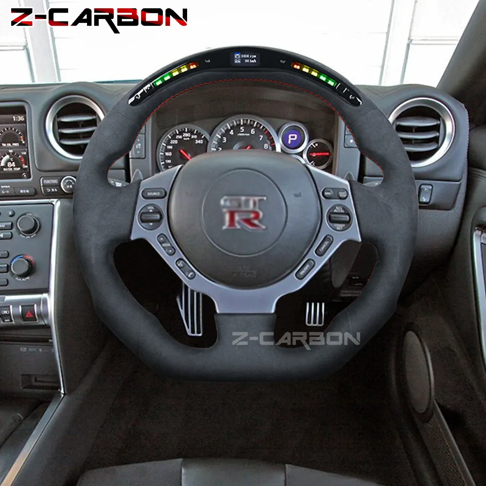 

Led Italy Alcantara Sport Steering Wheel Carbon Fiber For Nissan GTR R35 2007-2016 Models Shift Light Volante Deportivo