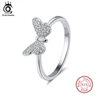 Женское кольцо из серебра 925 пробы, с фианитом