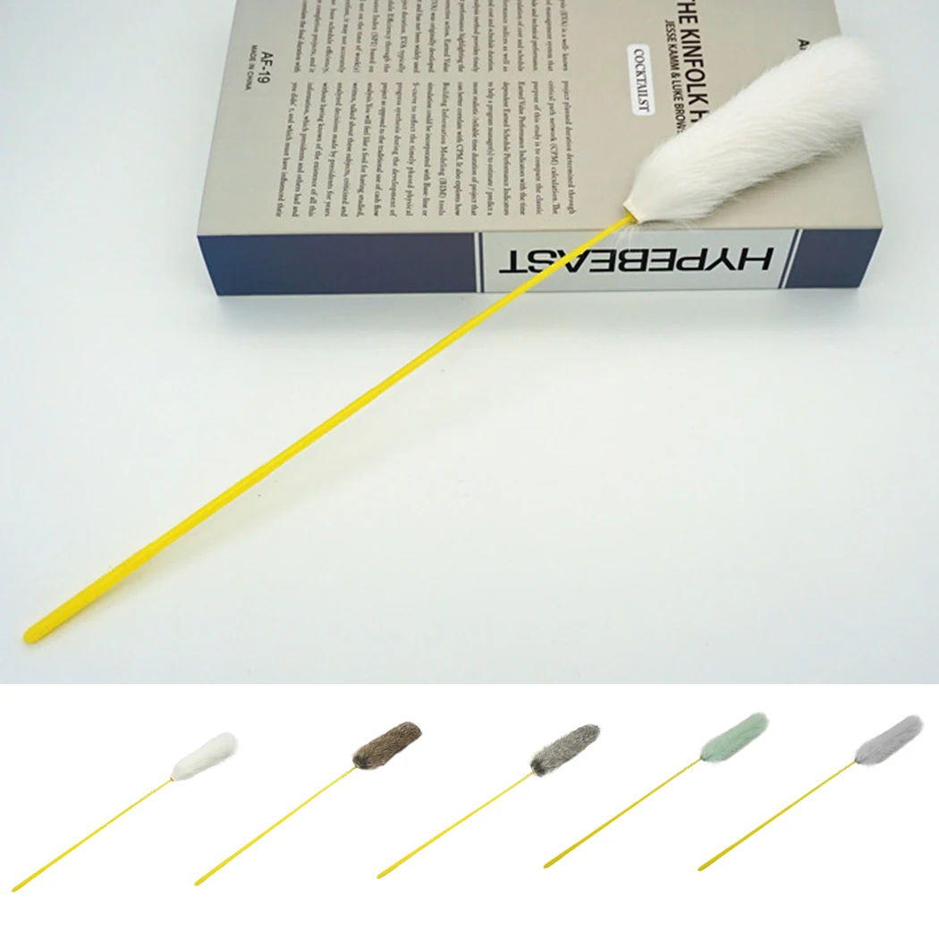 

2PCS Random Color Pet Cat Teaser Toy Cat Funny Interactive Toy Fake Fur Cat Teaser Toy Cat Teaser Wand Cat Scratch Toy