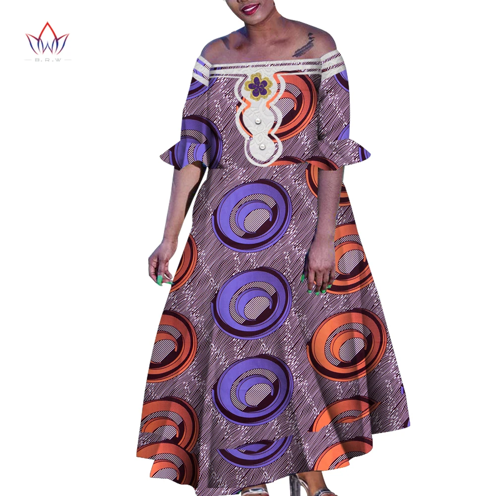 

African Dresses For Women Autumn Three-quarter Sleeve plus size fall clothes for women Christmas bohemian Dress 5xl WY5157