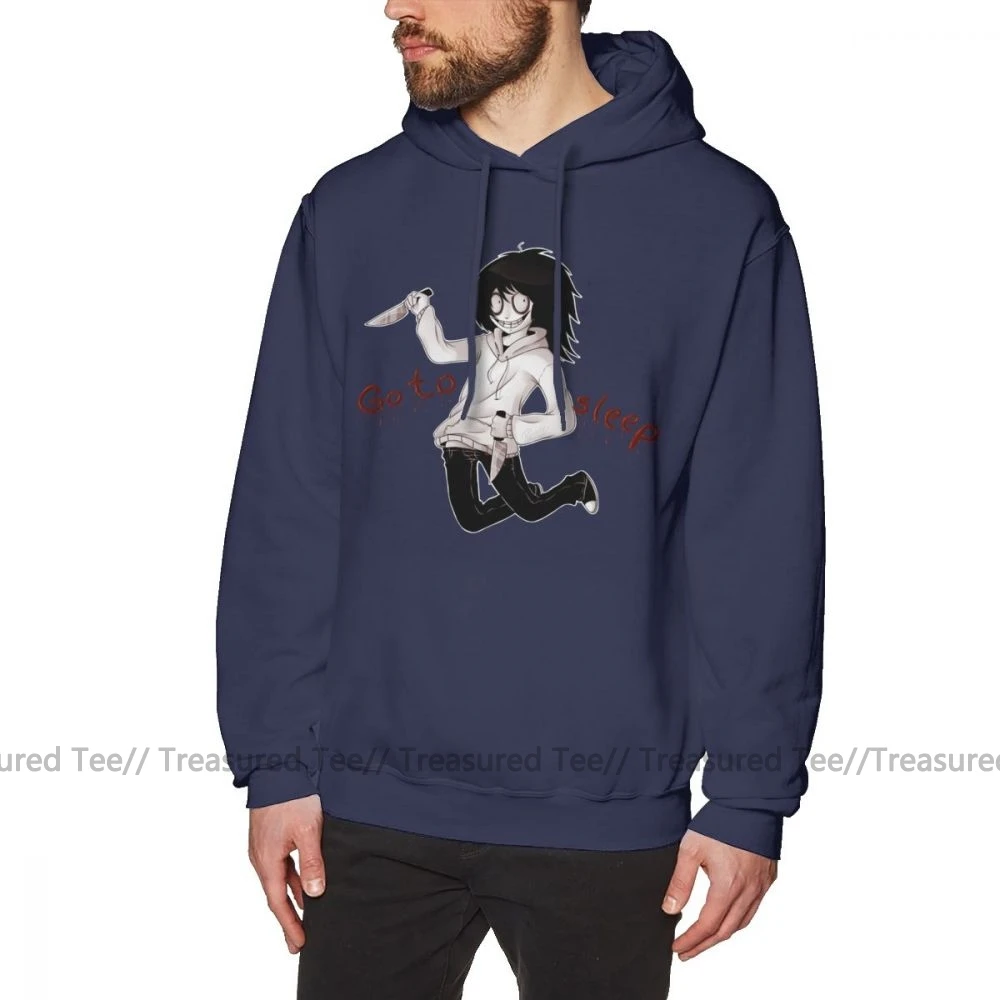 Jeff The Killer худи Jeff The худи с Killer XXL синий пуловер худи свободные длинные зимние хлопковые красивые мужские толстовки - Цвет: Navy Blue
