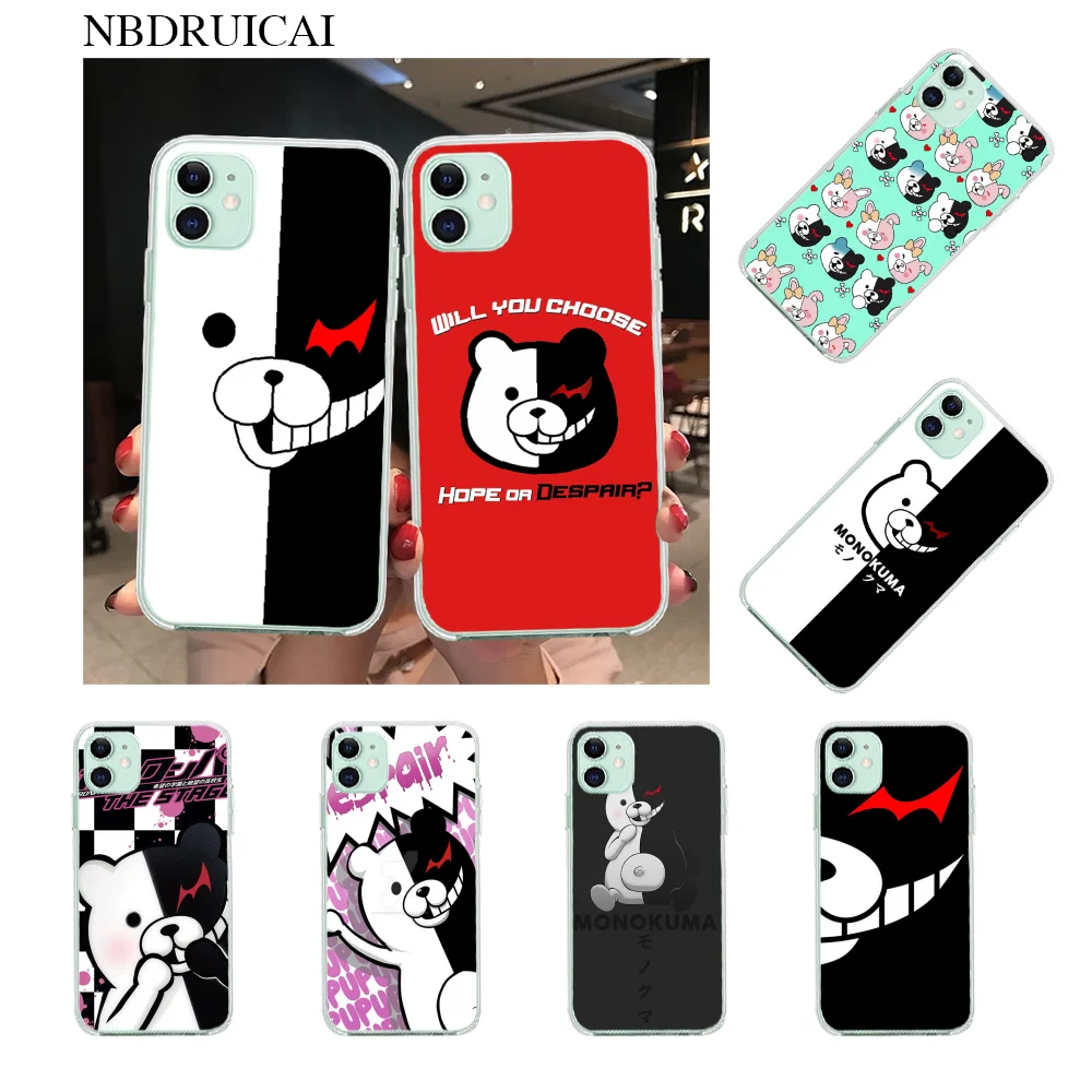 NBDRUICAI милый Kumamon Danganronpa Monokuma Мягкий силиконовый чехол для телефона iPhone 11 pro XS MAX 8 7 6
