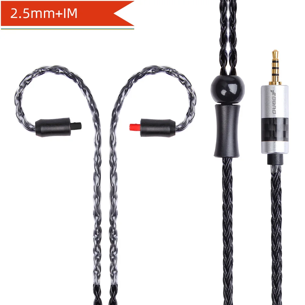 black 2.5mm IM FDBRO 16 ядер 2,5/3,5/4,4 мм с серебряным покрытием наушников обновления аудио провода наушники MMCX IE80 IM 2Pin 0,78 мм A2DC кабель SE425 SE535 - Цвет: black 2.5mm IM