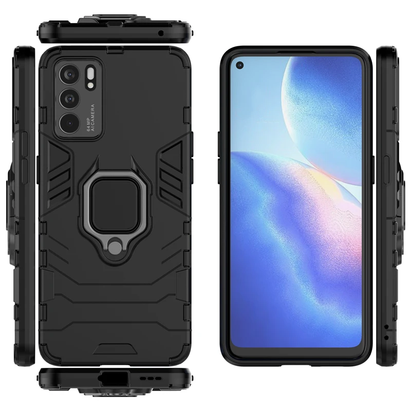 for oppo reno6 5g case bumper armor magnetic suction stand full cover for oppo reno 6 5g case cover for oppo reno 6 5g 6 43 inch free global shipping