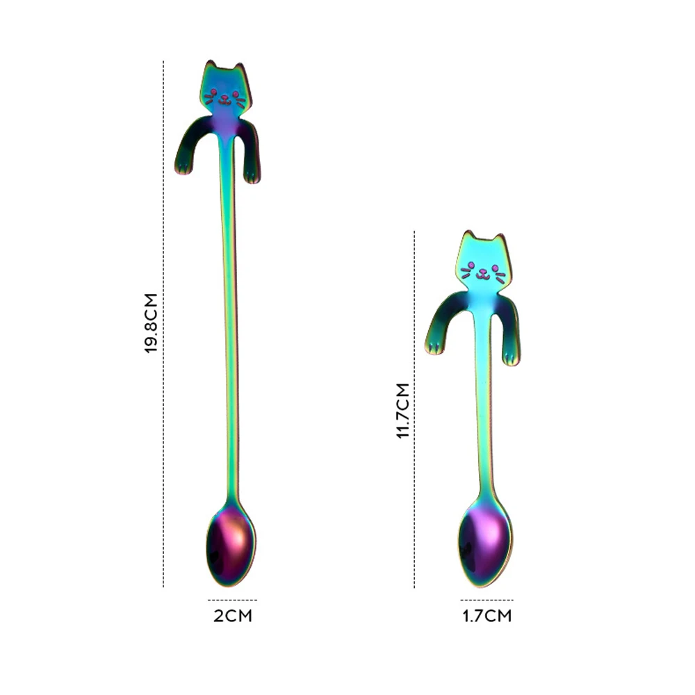

Cute Cat Coffee Spoon Stainless Creative Cat Spoon Teaspoon Dessert Snack Scoop Ice Cream Mini Spoons Tableware Wholesale