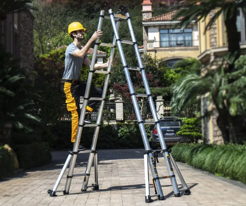 Бытовая многофункциональная переносная телескопическая лестница 2 5 м из