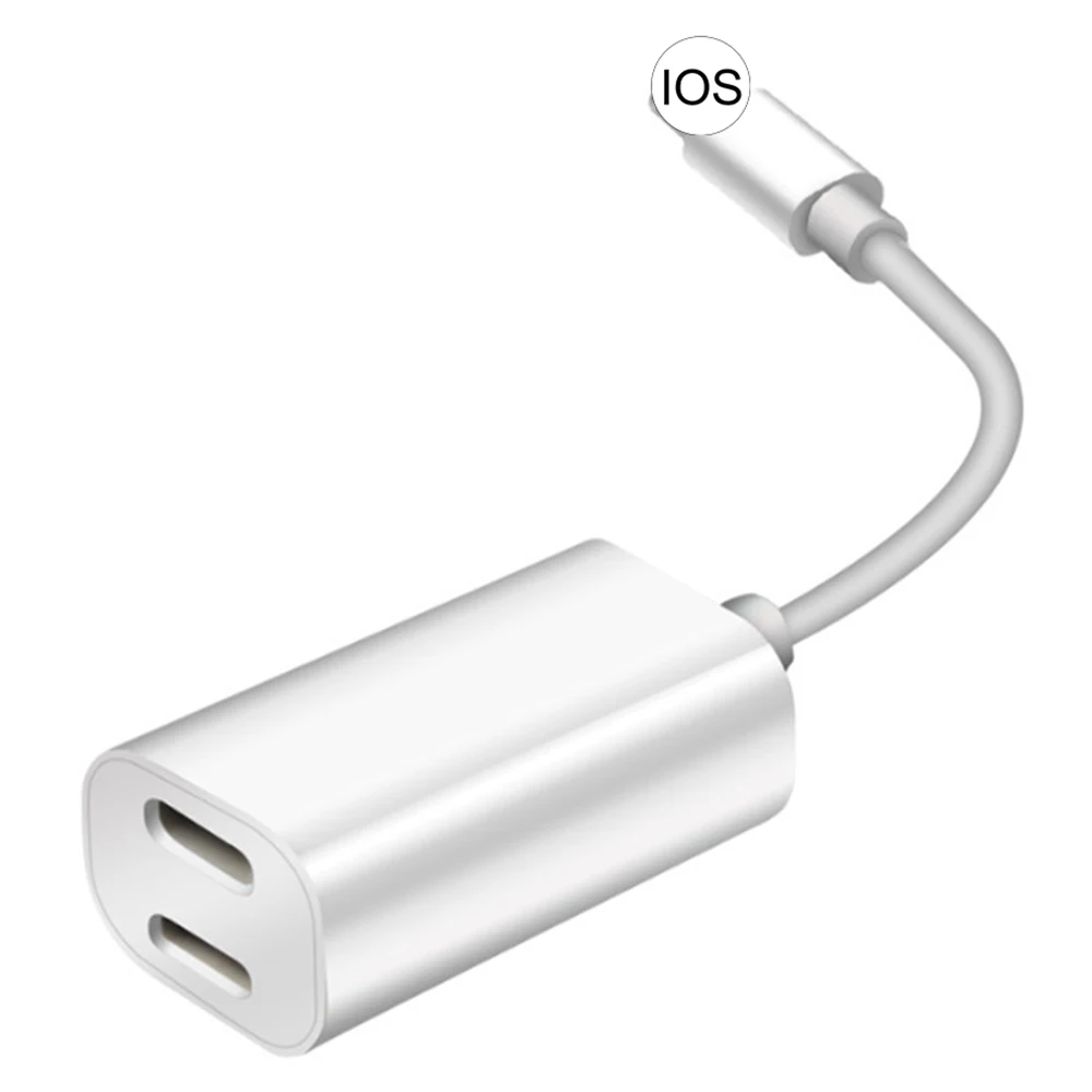 Двойные порты для адаптера Lightning разъем наушников аудио и зарядный разветвитель