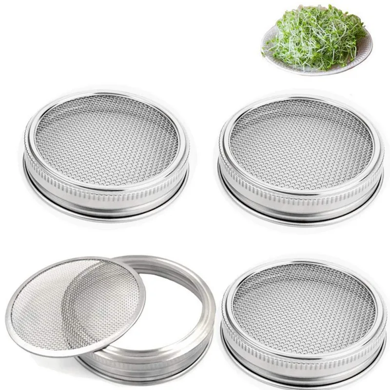 Seed Sprouter Germinatio крышка комплект Sprouting баночки с проращивающимися ситечками из нержавеющей стали набор крышек для выращивания ваших собственных Sprouts