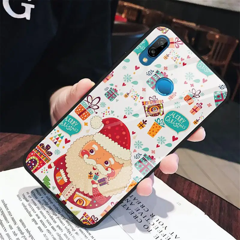 Счастливого Рождества модный Рождественский чехол с лосем для huawei P30 P20 Pro Lite P20 Lite mate 30 20X10 9 Pro Lite чехлы с закаленным стеклом