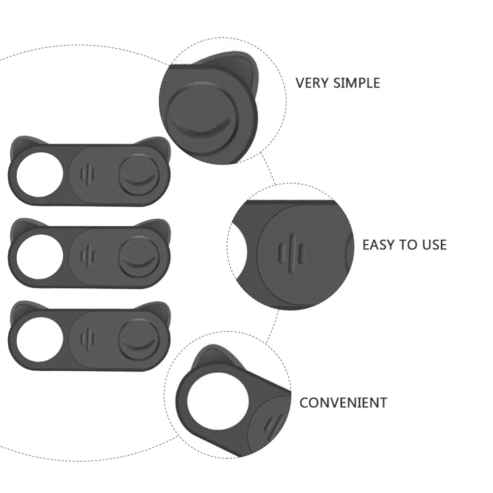 

3pcs Laptop Tablet Camera Protection Cover Mobile Phone Webcam Cover (Black)