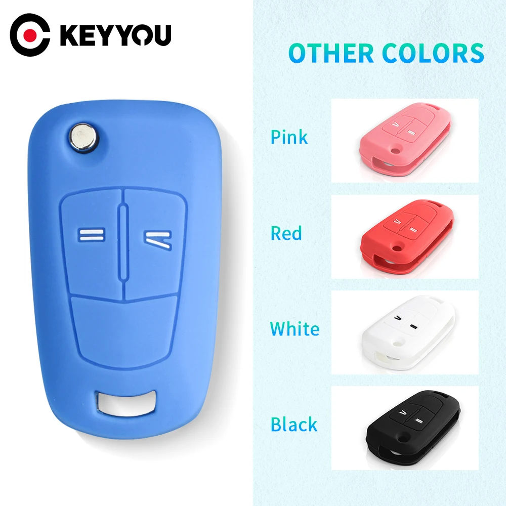 KEYYOU 2 кнопки силиконовый чехол для ключей от машины Opel Vauxhall Astra Corsa Zafira Vectra Signum Флип