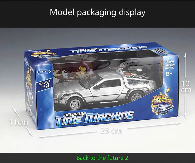 Welly 1:24 литья под давлением сплав модель автомобиля Dmc-12 Delorean Назад в будущее машина времени металлическая игрушка Rc автомобиль для детей игрушка подарок коллекция