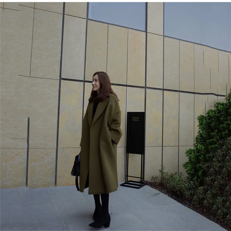 Зимнее женское пальто шерстяная куртка длинное хлопковое однобортное черное