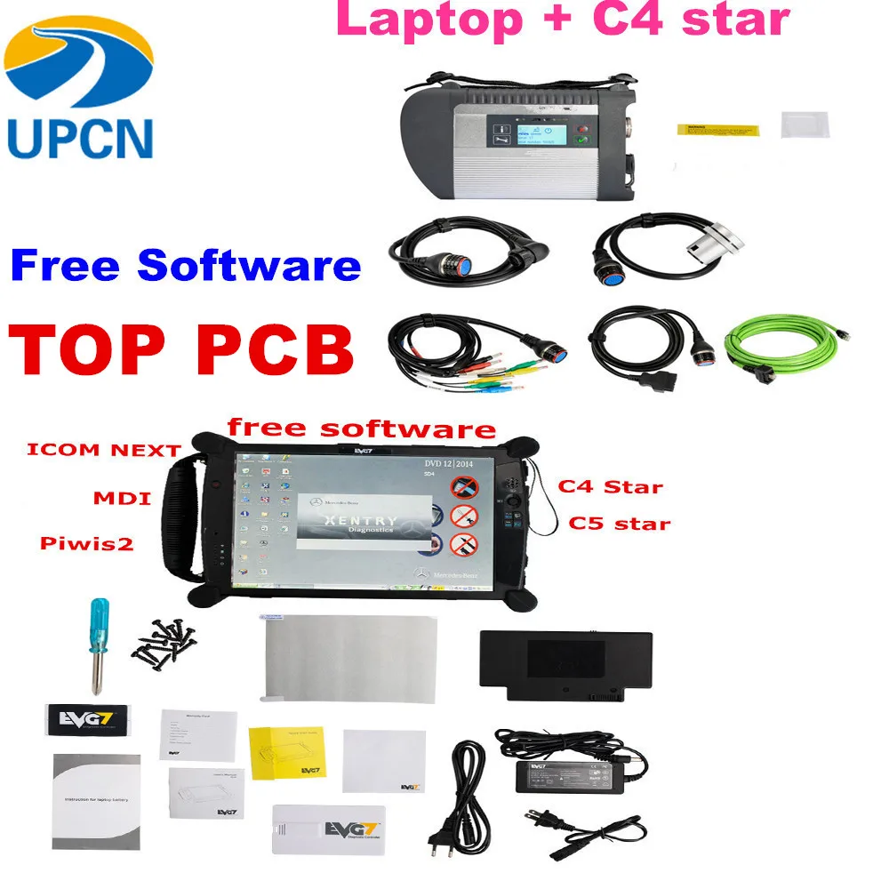 Диагностический ПК высшего качества A +++ 2020 12 SD подключение MB C4 Star к Wi Fi EVG7