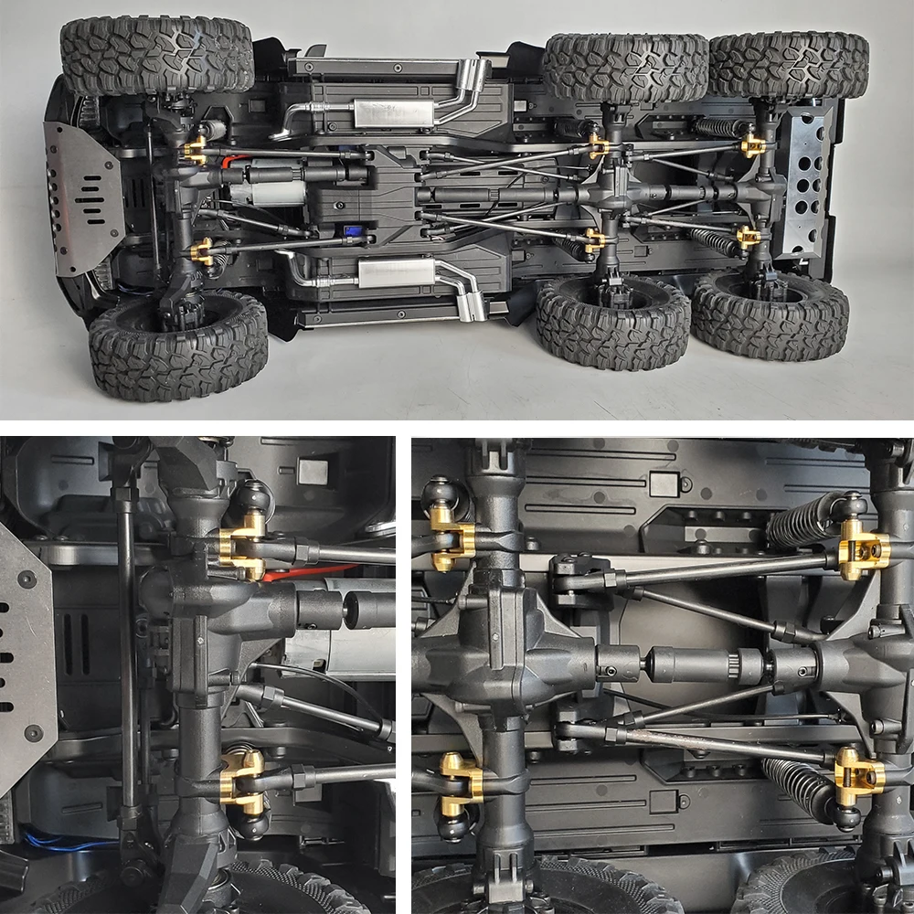 

1set 67g CNC Heavy Duty Brass Front Rear Axle Lower Shock Mount for Traxxas TRX-6 1/10 RC Crawler