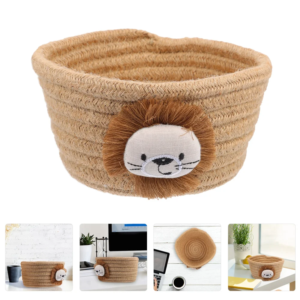 

1pc Multifunctional Cotton Woven Basket Table Storage Organizer Sundries Holder