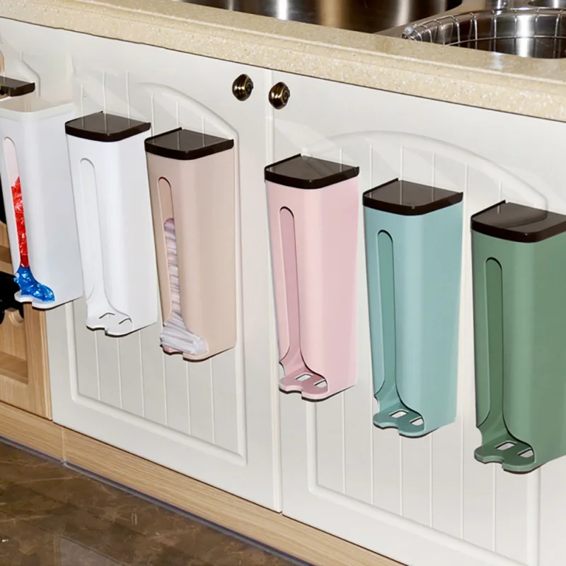 

Household Durable Garbage Bag Storage Holder Plastic Wall Mount Storage Box Kitchen Storage Case Bathroom Organizer