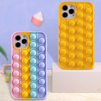 relive stress phone case for iphone 12 11 pro x xr xs max 6 6s 7 8 plus se2 pop fidget toys push bubble soft silicone phone case