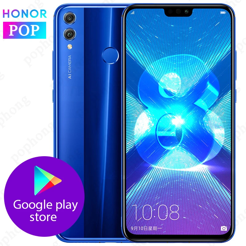 Глобальная Встроенная память huawei Honor 8X мобильного телефона 6,5 дюймов экран 3750 мАч батарея Android 8,2 Dual Back 20MP камера смартфон OTA обновление
