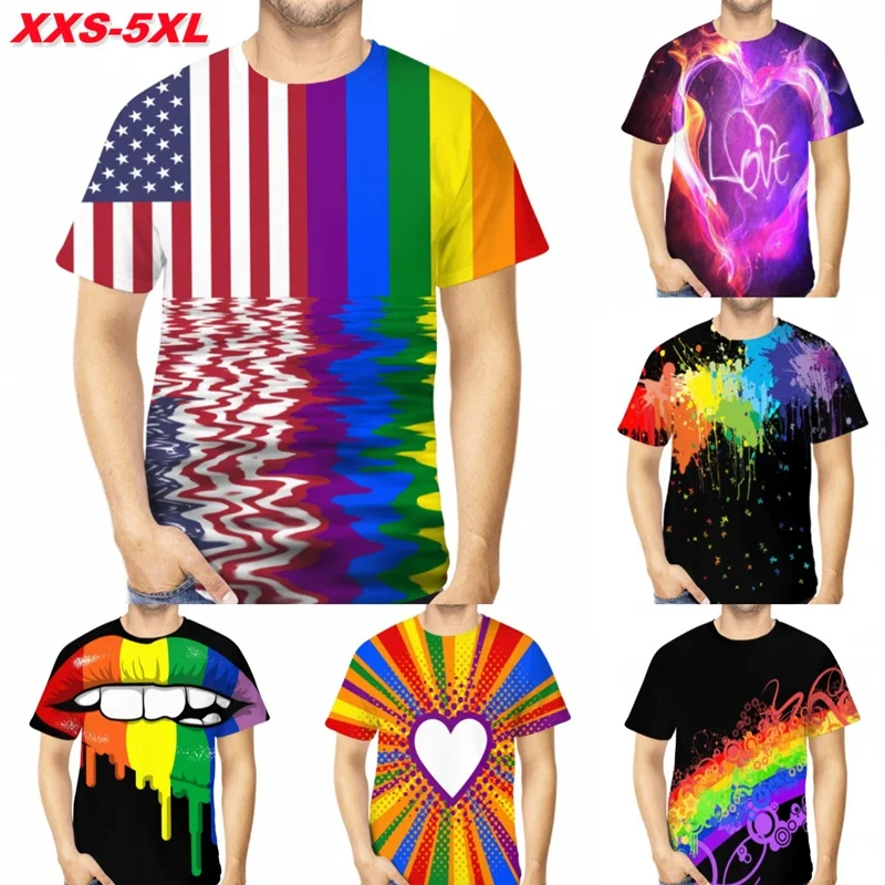 

Rainbow Flag 3d T Shirts Summer Fashion Men Women T-shirt Short Sleeve Tee Shirt Sweatshirts Tops XXS-5XL