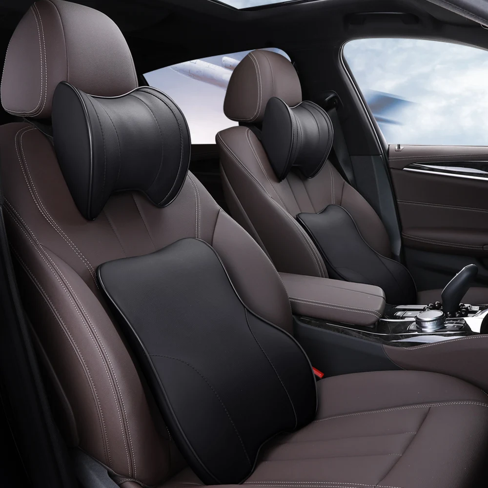 

Car Headrest Pillow Neck Memory Lumbar Support Cotton Breathable Auto Neck Rest Headrest Cushion Seat Pillow