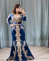 moroccan caftan evening dress long sleeves lace appliques mermaid prom gowns arabic muslim formal party dresses vestidos ev194
