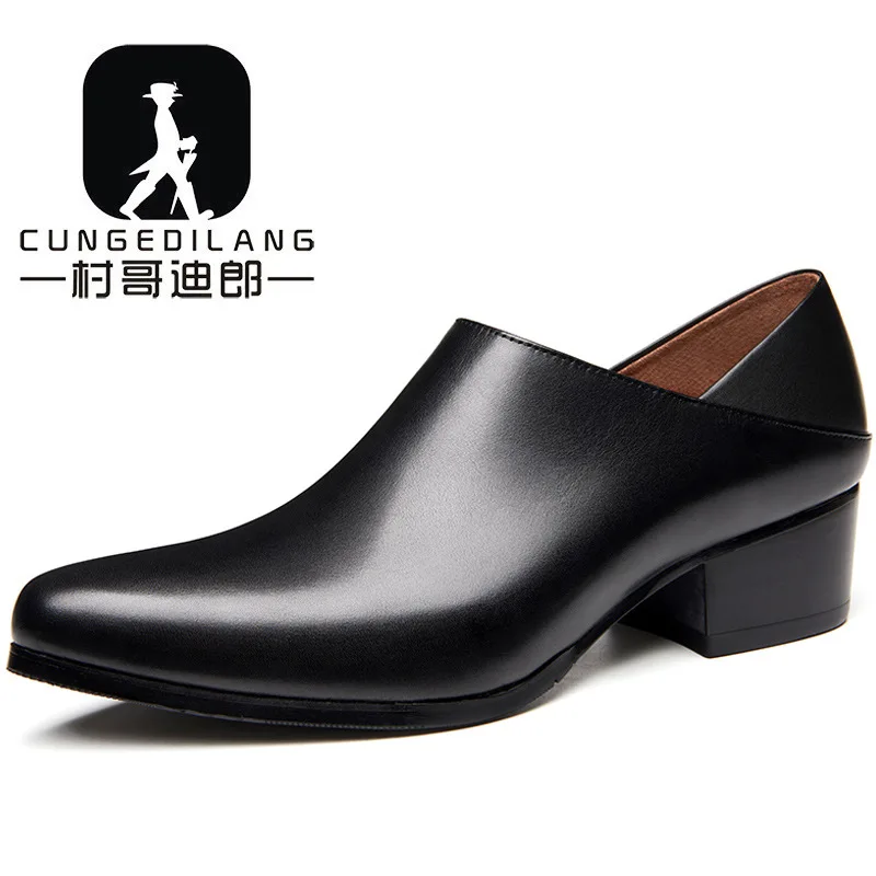 

2019 new men's formal leather shoes, Korean fashion, pointed leather shoes, men's leather, one piece of high-rise men's shoes