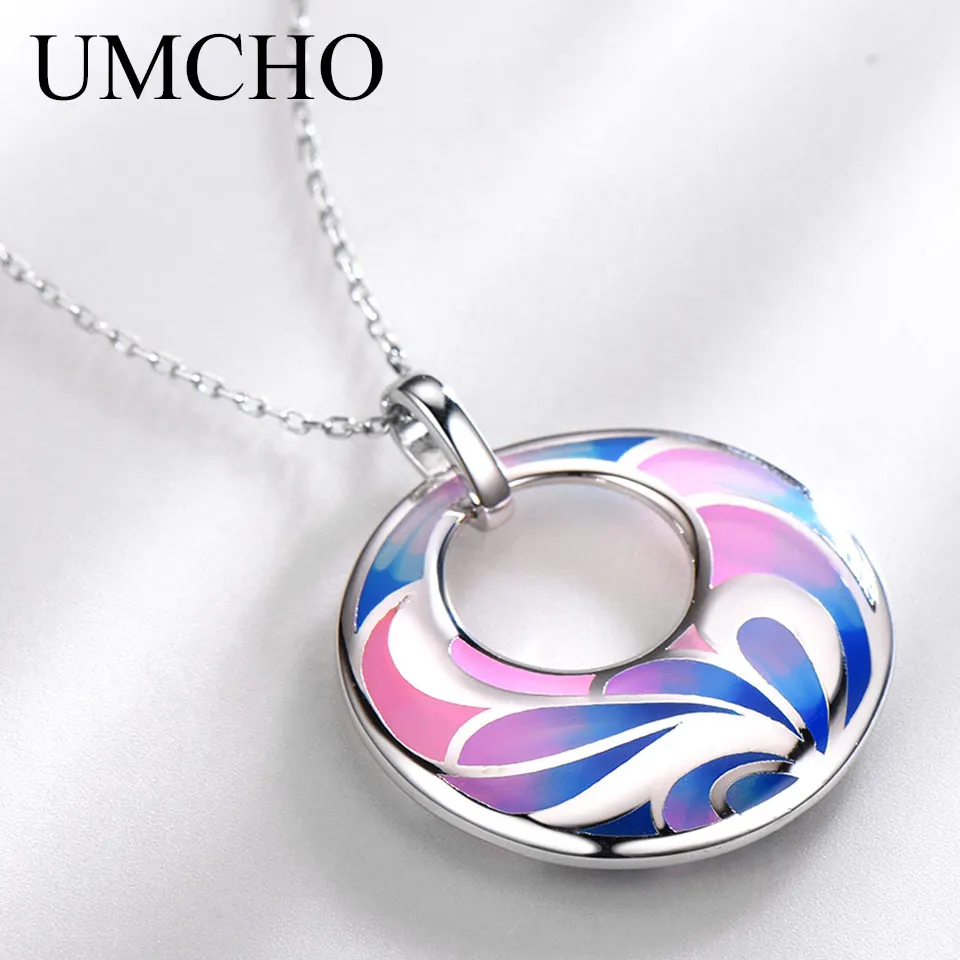 UMCHO 925 пробы серебряные изумруд ювелирные наборы для женщин драгоценный камень кольцо кулон ожерелье для женщин Свадебная вечеринка подарок ювелирные изделия