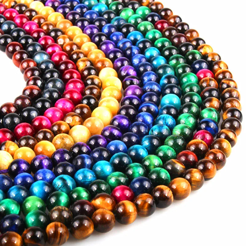 Free Shipping Natural Stone Blue Lapis Lazuli Tiger Eye Agata Round Loose Beads 16