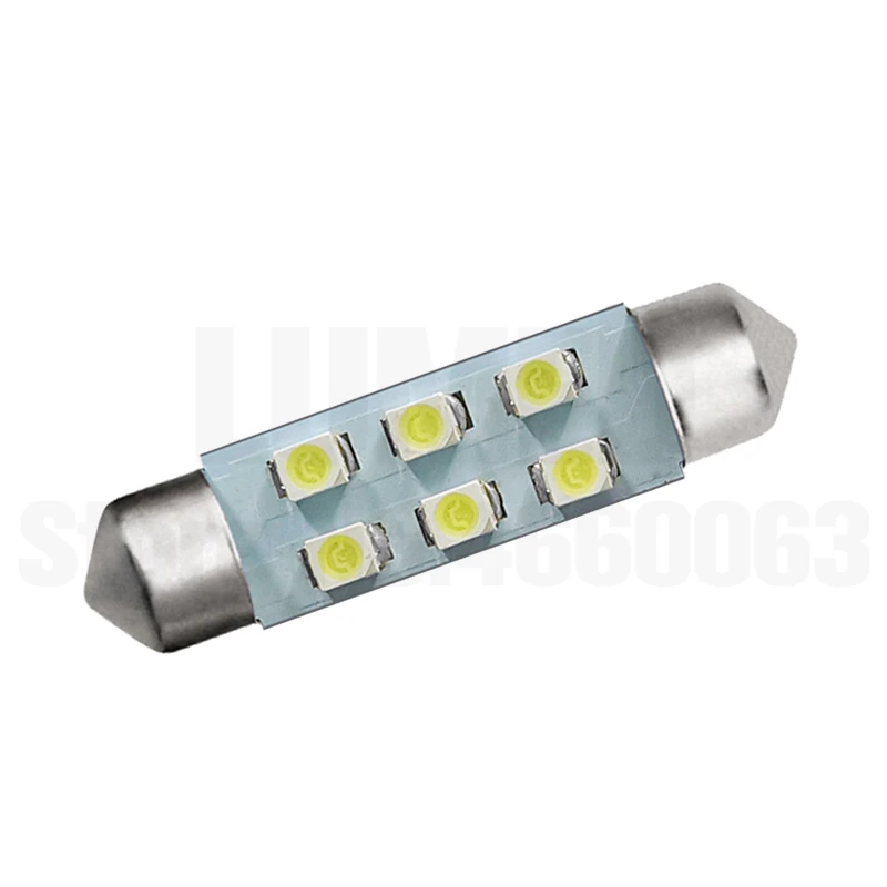 10x Автомобильный светодиодный фестон C5W 6 LED 2835 1210 SMD салона Купол лампы для чтения