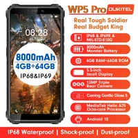 oukitel wp5 pro ip68 8000mah waterproof smartphone android 10 triple camera facefingerprint id 5 5 inches 4gb 64gb mobile phone